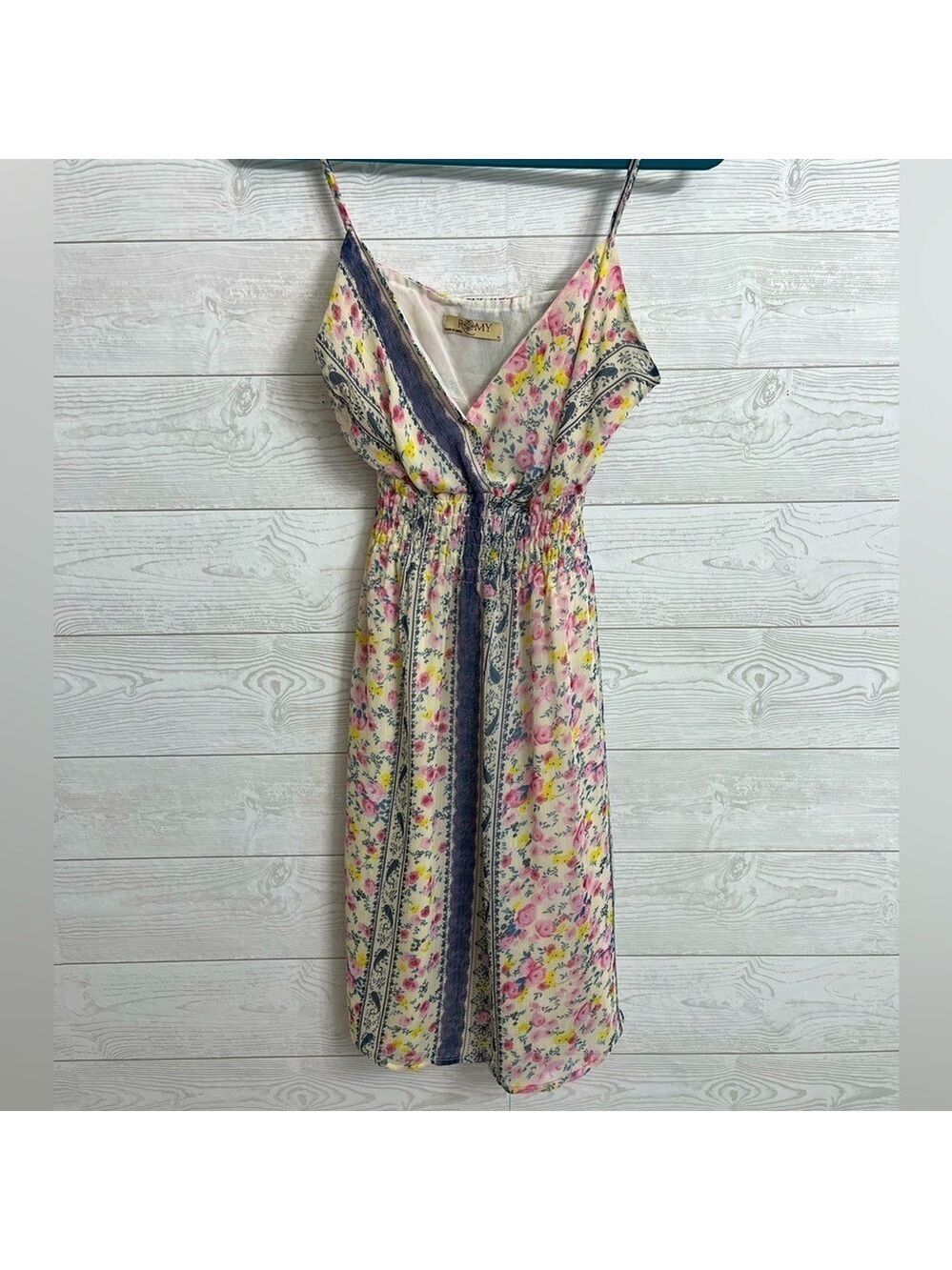 Romy Women’s Shear Floral Sleeveless Midi Summer Dress. Size L